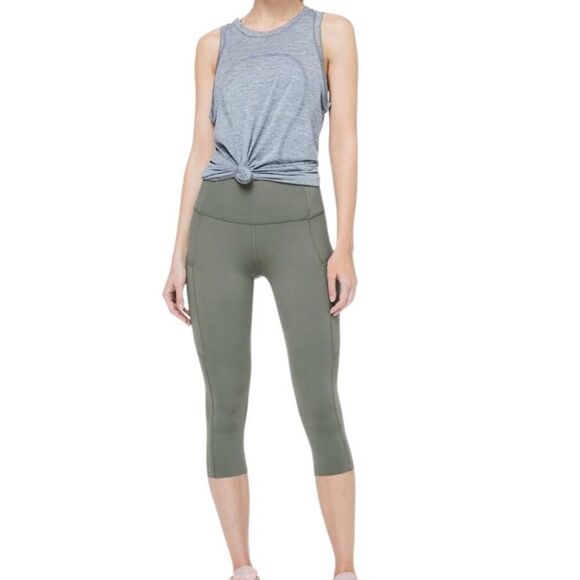 Lululemon Fast & Free Crop II *Nulux 19" Grey Sage - Picture 10 of 12
